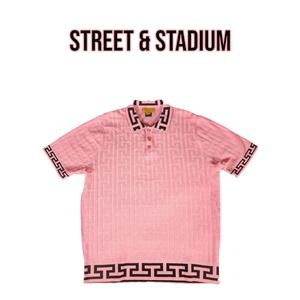Men's XL Prestige Original Pink/Black Knit Polo